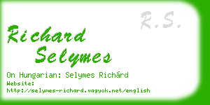 richard selymes business card