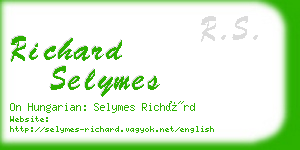 richard selymes business card